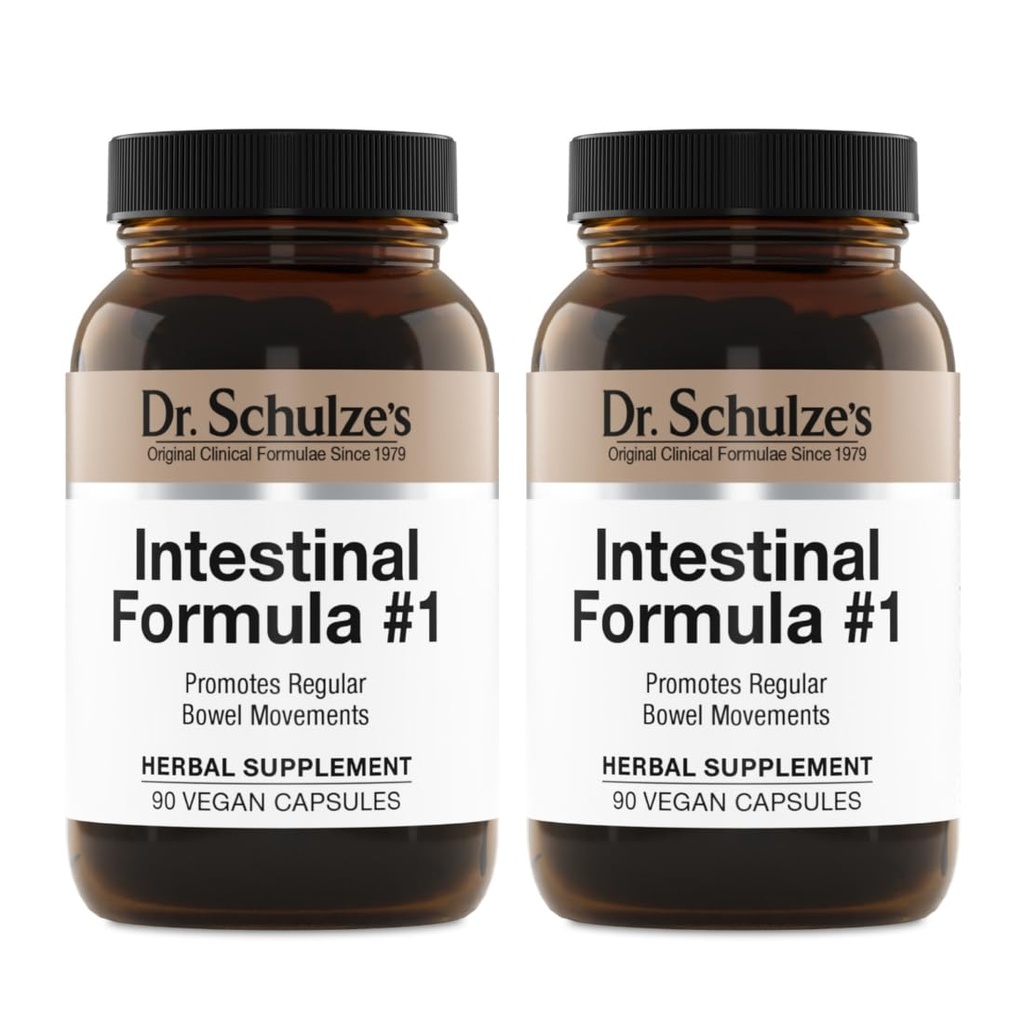 Dr. Schulzes intestinale formel # 1 - tarmbevægelse supplement til kolon sundhedsstøtte - bloating & constipation Aid - intestinal rense - All- Natural - Plant- baseret - Vegan - 90 Greve (2 Pack)