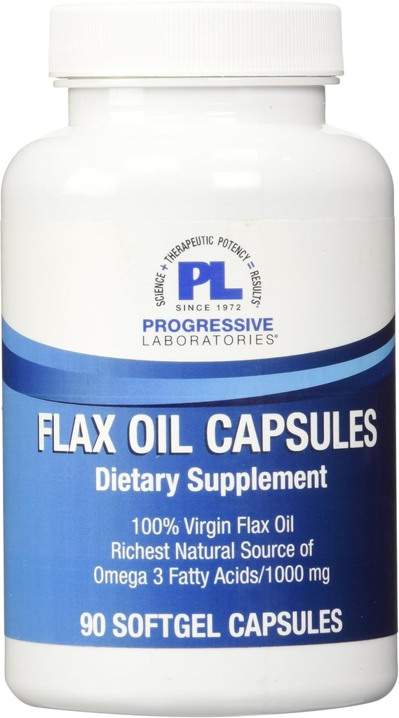 Progressive Labs Hør Oliekapsler Supplement, 1000 mg, 90 Tæl