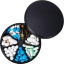 Metal Pill Dispenser Pill Organizer med 7 kompartmenter - Heavy Duty Anti- Mix Pill Container, Stor vandtæt Daily Pill Box Pill sag for Vitamin, Medicin, tillæg, fiskeolie, 0,39lb (sort)