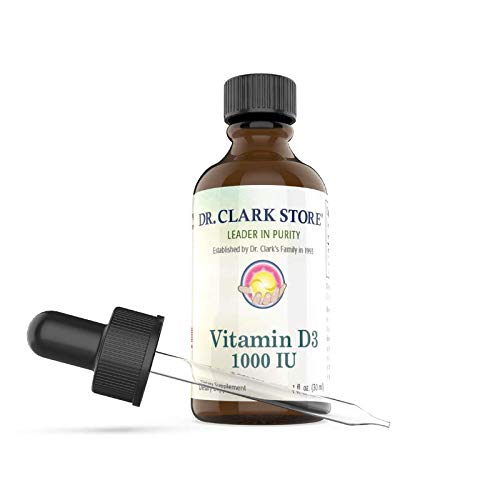 Dr. Clark Liquid Vitamin D supplement - 1000 IE, 1 Fl Oz, understøtter immunsystemet & knoglerelateret