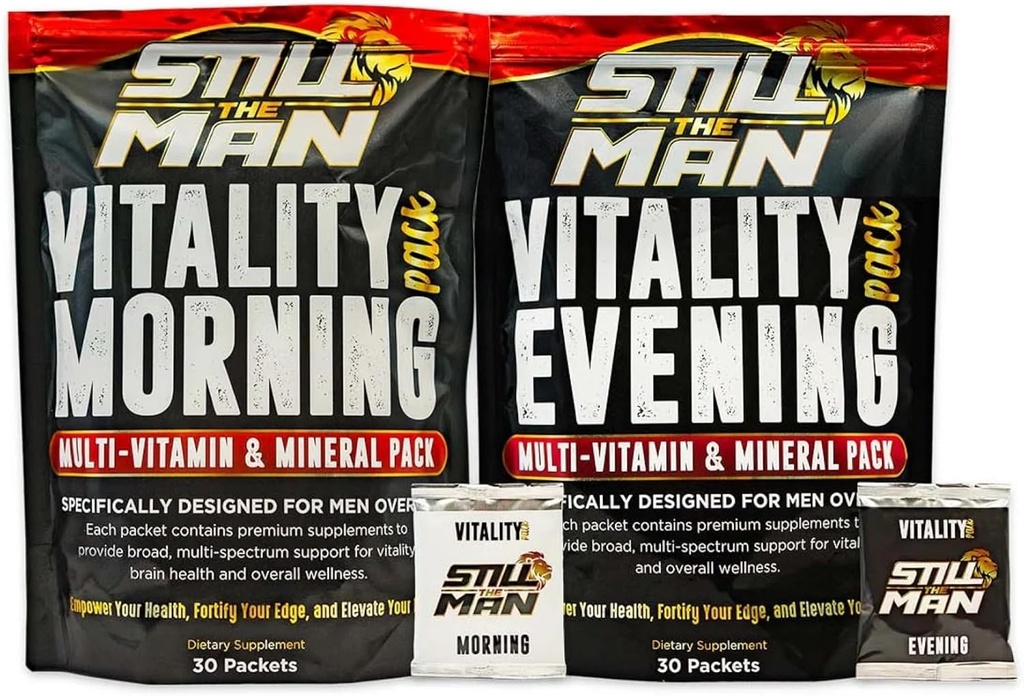 Vitality Box Supplement Bundle for mænd over 40 essentielle vitaminer, mineraler, & botanicals, 42 Frugt & Vegetabilske Blend, for Vitality, og immunforsvar.