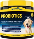 Probiotika til hunde - Hunde Probiotika til fordøjelsessygdomme, Prebiotika, enzymer, fibre, og Omega-3 med vitaminer til at fremme intestinal sundhed, Support Immunitet, Allergier og Itchy Hud, 120 Bites