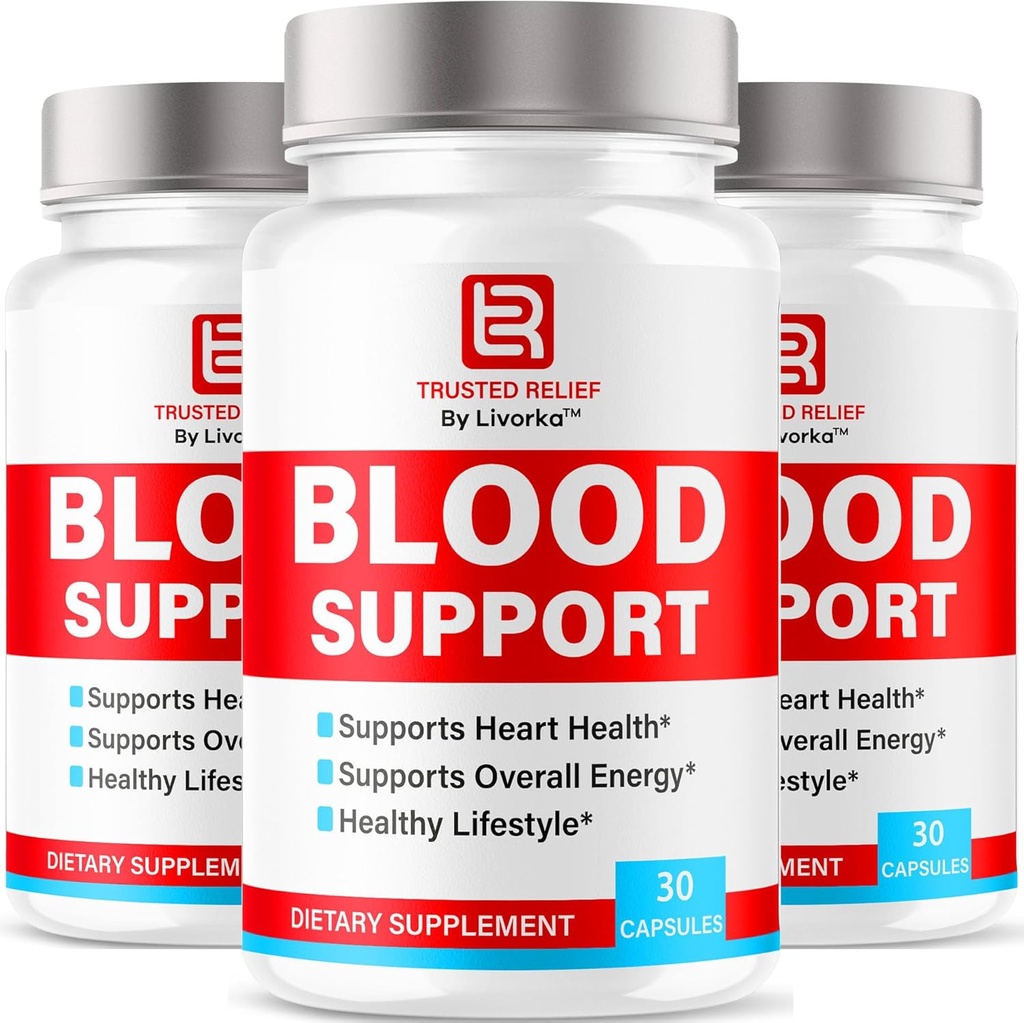 (3 Pack) Trusted Relief Blood Support Capsules - Official TrustedRelief Blood Support Vitamin Pills, Natural Trusted Relief Advanced Premium Formel Wellness & Ovious Health, 90 Kapsler til 3 måneder