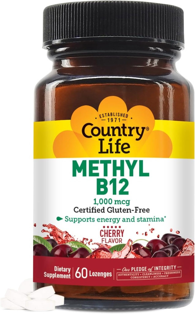 Country Life Methyl B- 12 kapsler, 1000 Mcg, 60 Greve