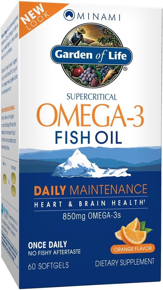 Have of Life Fish Oil Omega 3 EPA / DHA for Natural Brain Function, Heart & Mood, 850mg Fedtsyretilskud, Minami - Orange Flavor Ultimate Én gang dagligt, 60 Softgels Medical 124; To Måned Supply, Gluten Free