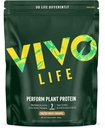 Vivo liv Udfør Plant Protein Powder - Pea & Hamp Protein Blend med BCAA (9.38 oz, Saltet Maca Caramel)