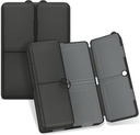FIM Daily Pill Organizer, 7 afdelinger Portable Pill Case Travel Pill Organizer, [Folding Design] Stor Pill Box til purse Pocket til at holde vitaminer, Torve leverolie, Kosttilskud og medicin-Clear Black