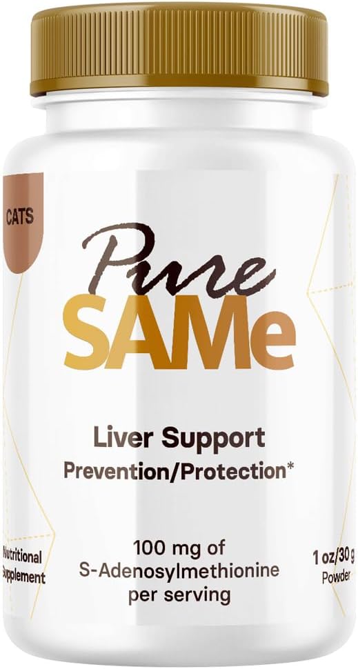 Ren samme leverstøtte til katte - kylling farvet leversupplement til katte til at fremme optimal leverfunktion, kognitiv sundhed og vitalitet - kat leverstøtte med 20% ren samme (1oz)