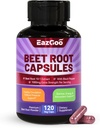 Beet Root Capsules 1000mg Per Serving, Understøtter nitrogenoxid produktion og blodtryk, med sort peber ekstrakt, non-GMO, Gluten Free, Vegan - 120 Tællere
