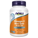 Now Supplements, Omega-3 Mini Gels, 180 EPA / 120 DHA, Molekulært Destilleret, Cardiovaskulær Support *, 180 Softgels
