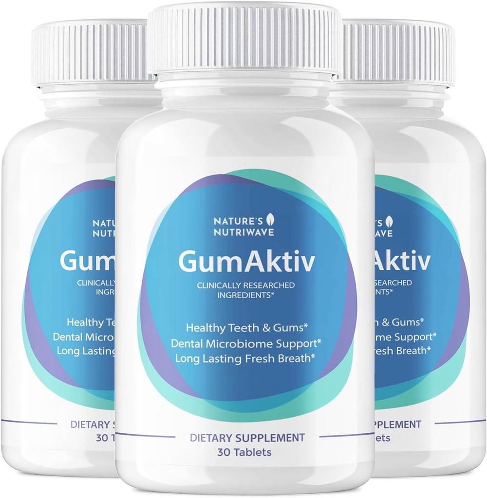 GumAktiv Oral Health Supplement - 3.5 Millioner Probiotika, Understøtter Natural Oral Balance, Cleanses mund, fremmer sunde gummer & tænder, non-GMO, Gluten- Free