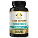 Spore Supreme Sporebaseret Probiotisk 120 Capsule x 10 Billion / 4 Strain Formel - 4 Måned Supply - Ingen køling påkrævet, Syre resistent Strops, Dairy Free