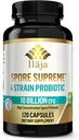 Spore Supreme Sporebaseret Probiotisk 120 Capsule x 10 Billion / 4 Strain Formel - 4 Måned Supply - Ingen køling påkrævet, Syre resistent Strops, Dairy Free