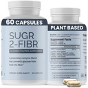 OPTIVIDA Sugr- 2 - Fibr - Premium Blood Sugar Support Supplement * (60 Greve) - Support Sunde Blood Sugar Niveauer * ved at støtte Glucose Metabolisme til Fiber * - Gluten Free, Non GMO, Veggie Kapsler.