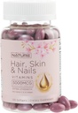 Hår hud og negle Vitaminer - 5000mcg biotin med C-vitamin, E, Collagen, Hyaluronsyre, Argan & Kokosolie - Luscious hårvækst & Strålende hudsupplement til kvinder - 120 Softgels