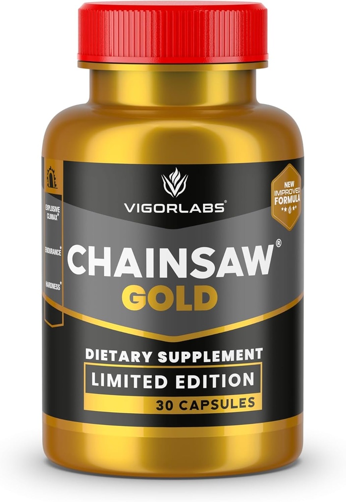Vigor Labs Chainsaw Gold - Limited Edition, Understøtter Stamina og Endurance, Hjælper stærkere Climax (Made in The USA)