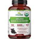 Zazzee USDA Organic Black Elderberry 10: 1 Extract, 5000 mg Strength, 120 Vegan Capsules, 2 Måned Supply, Standardized, Concentrated 10X Extract, 100% Vegetar, All- Natural, Non- GMO, Made in the USA