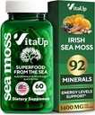 Fremstillede Irske Hav Moss Kapsler med Burdock Root & Bladderwrack - USA Made Sea Moss Avanceret til hår, hud, immunforsvar & energiniveauer Support - SeaMoss Pills - 60 Veganske Kapsler