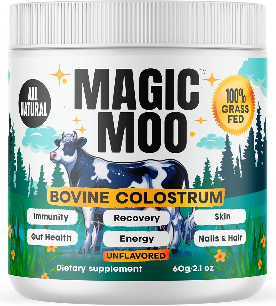 Colostrum Supplement Powder - Immun & Gut Health Support; Energi, Inddrivelse, Hår, Hud & Nails