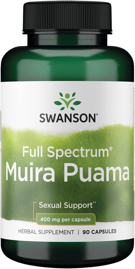 Swanson Muira Puama Root Seksuel sundhed virilitet Boost Support Mænd Kvinder Supplement 400 mg 90 Kapsler