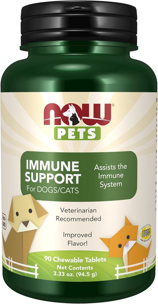 NU Pet Health, immunsupportsupplement, Formuleret til katte & hunde, NASC Certified, 90 tyggetabletter