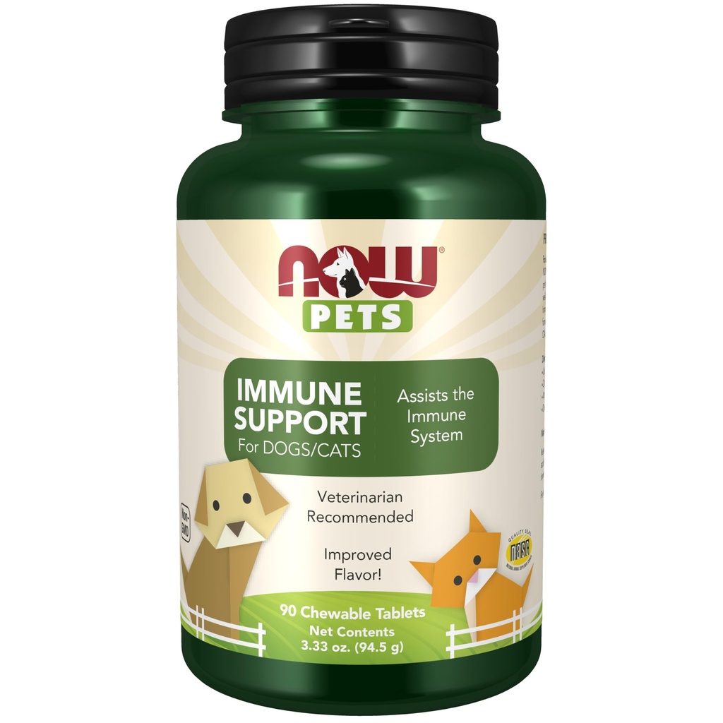 NU Pet Health, immunsupportsupplement, Formuleret til katte & hunde, NASC Certified, 90 tyggetabletter