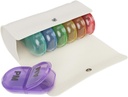 EZY DOSE Weekly (7-Day) AM/PM Pill Case, Medicine Planner, Vitamin Organizer, Pop-Out Compartments, 2 Times a Day, Rainbow Lids, Includes Cream Case, BPA Free