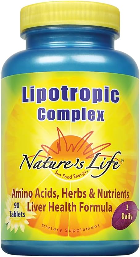 Nature 's Life Lipotropic Complex (124; Omfattende støtte til sund leverfunktion) 124; med Cholin & Inositol (124; Non- GMO) 124; 90 Vegetariske tabletter