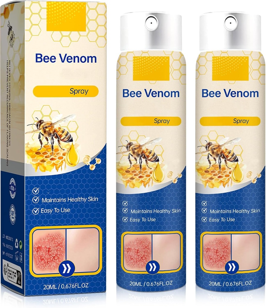 Bee Venom Spray - 100% ren naturlig Venom Reparation, Bee Venom Skin Spray til alle hudtyper (2PCS)