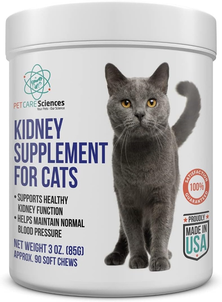 Ca. 90 Servere Kat Nyre Support Chews - Feline Nyre Gendannelse - Nyre Cat Treats - Katte Nyre Support Supplement - Urinære Tract Irritations Control for Cat - Made in the USA