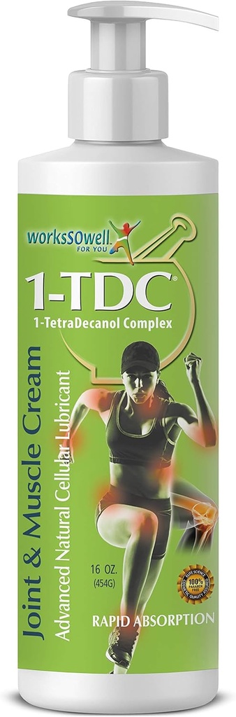 1tdc Joint & Muscle Relief Cream - Brug på bagsiden, Knee, Neck, Shoulder, Hip - Lindrer Stiff Joints, Muskler, og skader i 5-10 Minutter - Afslapper - 16 oz