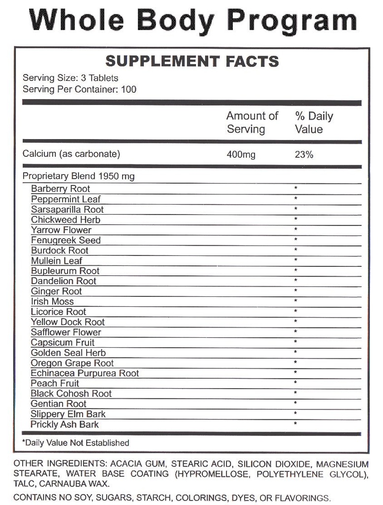 Whole Body & Colon Program - Nature's Cleansing Program Family of Products - Cleanse Purify
