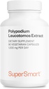 Supersmart - Polypodium Leucotomos Extract 1000 mg per dag (PLE Supplement) - Hudbeskyttelse & Sundhed - Antioxidant Formel - Fern Extract Dex124; Non- GMO & Gluten Free - 90 Vegetariske kapsler