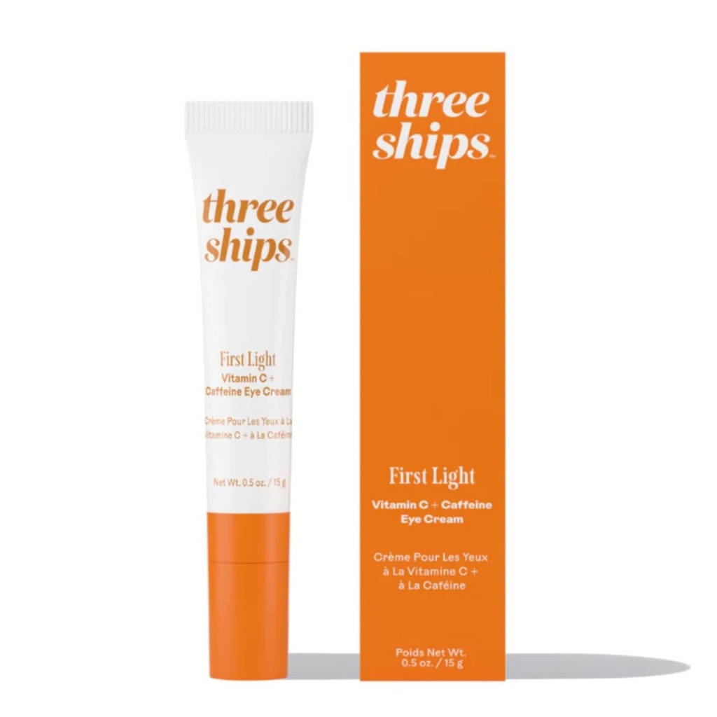 Tre Skibe - First Light Vitamin C + Koffein Eye Cream Note 124; De- Puff, Awaken, Hydrate Under- Eye Area Note 124; Cruelty- Free, Vegan, Paraben- Free, Følsomme Skin Safe (0,5 oz