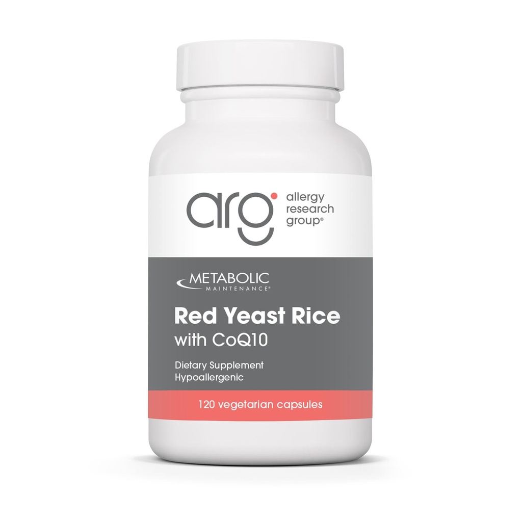 Metabolisk vedligeholdelse Rød Gær Rice med CoQ10 - Giver energi produktion + Kardiovaskulær Health Support - Co Enzyme Q- 10 + Rød Gær Rice Antioxidant Supplement (120 kapsler)