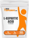 BulkSupplements.com L- Aspartasyrepulver - Aspartasyre tillæg, Aminosyrer tillæg - Gluten Free, 2g per servering, 1kg (2,2 lbs) (Pack of 1)