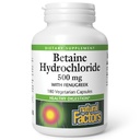Naturlige faktorer, Betaine HCL 500 mg, understøtter sund fordøjelse og et sundt mikrobiom, 180 kapsler (180 portioner)