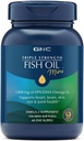 GNC Triple Strength Fish Oil Mini Omega 3 Supplement, 1000mg EPA og DHA, understøtter hjerte, hjerne, hud, øje og fælles sundhed, 120 Mini Softgels