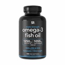 Sportsforskning Triple Strength Omega 3 Fish Oil - Burpless Fish Oil Supplement w / EPA & DHA Fedtsyrer fra vildt fanget fisk - hjerte, hjerne og immunforsvar til mænd og kvinder - 1250 mg, 150 ct