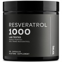 Ultra High Potency Third- Party Testet Trans Resveratrol 1000mg - 98% Pure, Meget Renset og Biotilgængelig - Resveratrol Polygonum Root Extract - 60 kapsler