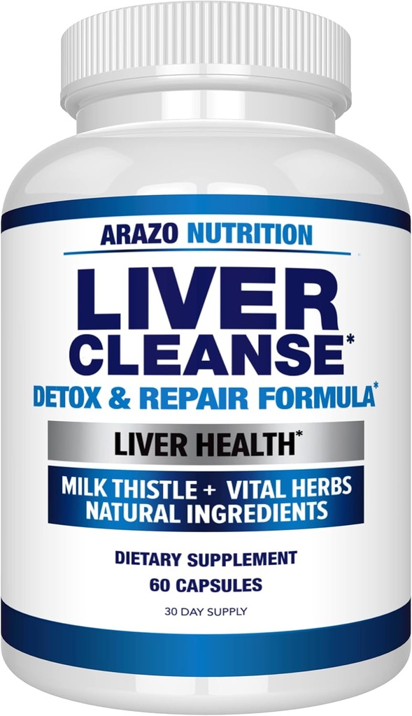 Arazo Nutrition Lever rense Detox & reparation Formel - Mælk Thistle Herbal Support: Silymarin, Beet, Artiskoke, Mælkebøtte, Chicory Root