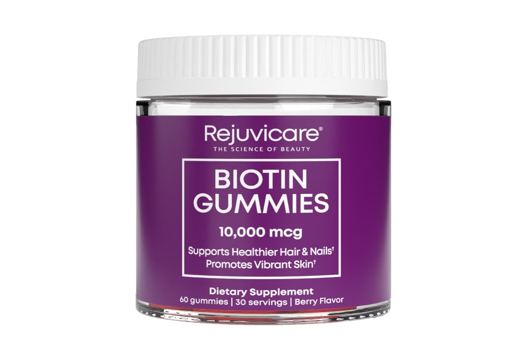 Windmill Health Products Rejuvicare Biotin Gummies- 10,000mcg, 30 portioner, One Color, Berry, 60 Greve