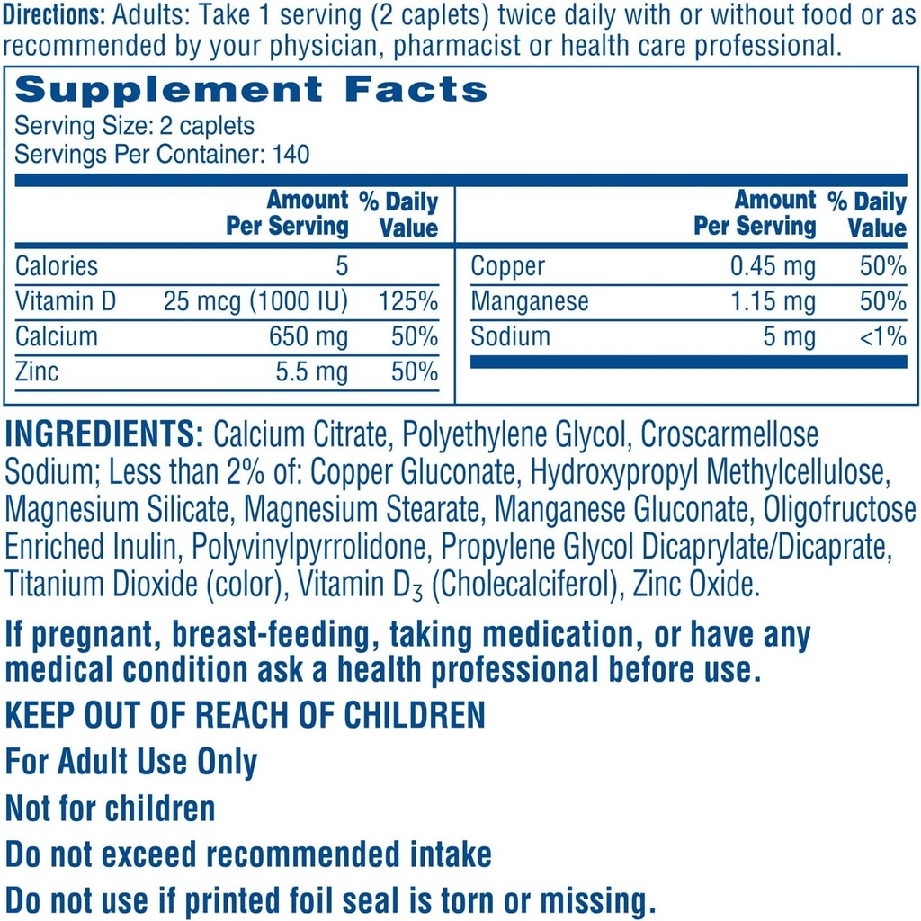 Maksimum Plus Citracal, Opløselig, Let fordøjelig, 630 mg Calciumcitrat med 1000 IE D3-vitamin, bentilskud til voksne, kapsler, 280 Tæl (pakke med 1)