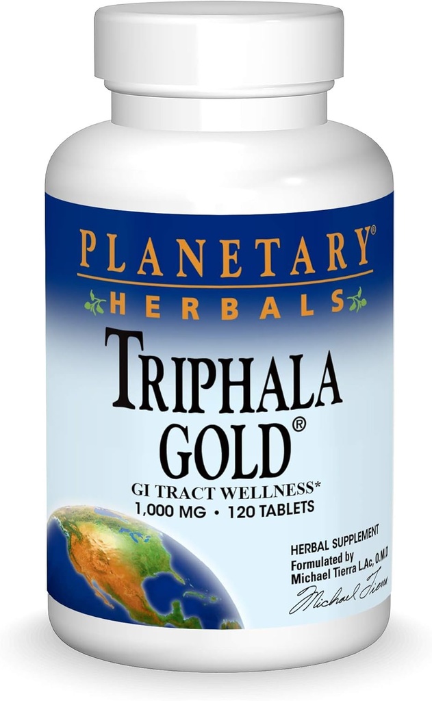 Planetariske Herbals Triphala Gold 1000mg Extra Strength Ayurvedic - 120 tabletter