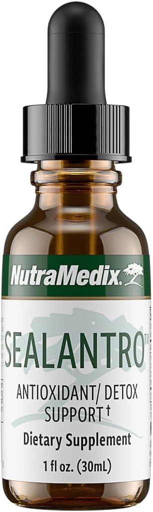 NutraMedic Sealantro - Body Detox Drops & Antioxidants Supplement - Chlorella, Pacific Cold- Water Red Seaweed & Cilantro Extract - Herbal Detox Formel (1oz)