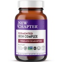 Nyt kapitel Jerntilskud, Whole- Mad Gæret Jern Complex Lavet med økologiske grøntsager & urter + en daglig non- Forstoppelse Dose - 60ct, 2 Måned Supply