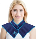 Halsskulder Opvarmning Neck Wrap Mikrobølgeovn opvarmning Pad, varme og fugtigt tilbage smerte Relief Hot Compress, Justerbar Mikrobølgeovn Hals Heater (NSF- blå)