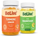 BeLive Bundle Magnesium og gurkemeje til afslapning, søvn, inmune support og mobilitet