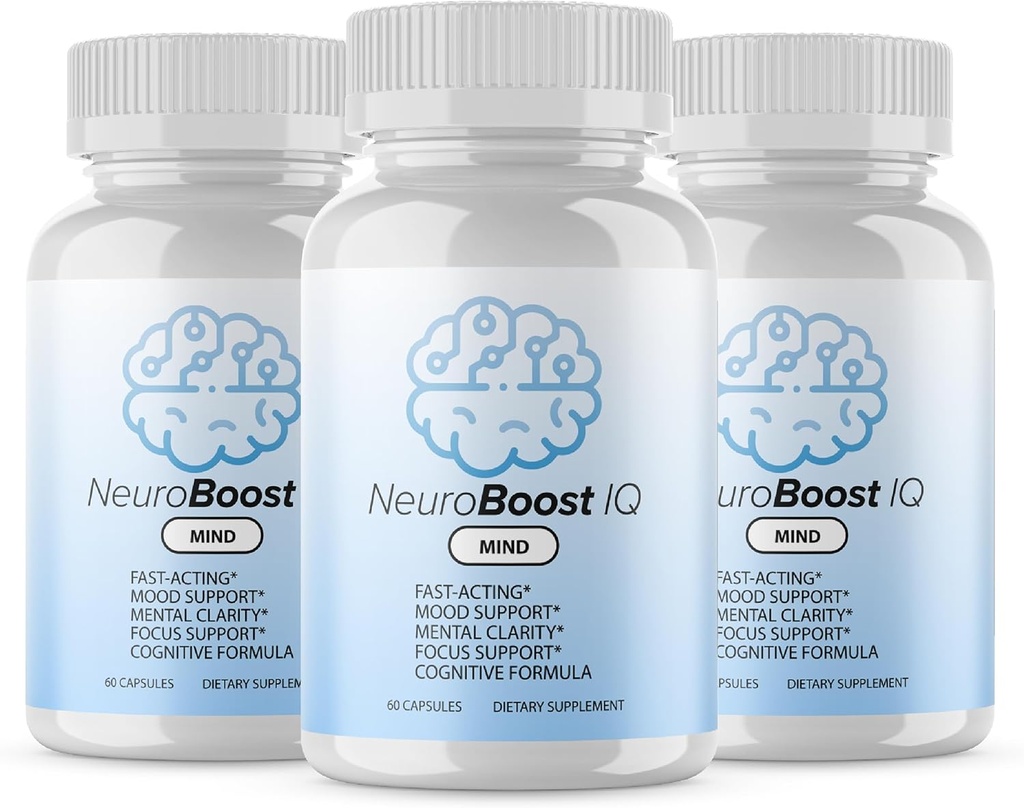 Officiel... 3 Pack - NeuroBoost IQ Brain Supplement - Maksimal styrke NeuroBoost IQ Mind Advanced Formel med Fish Oil, Ginkgo Biloba - Neuro Boost IQ Supplement Anmeldelser (180 kapsler)