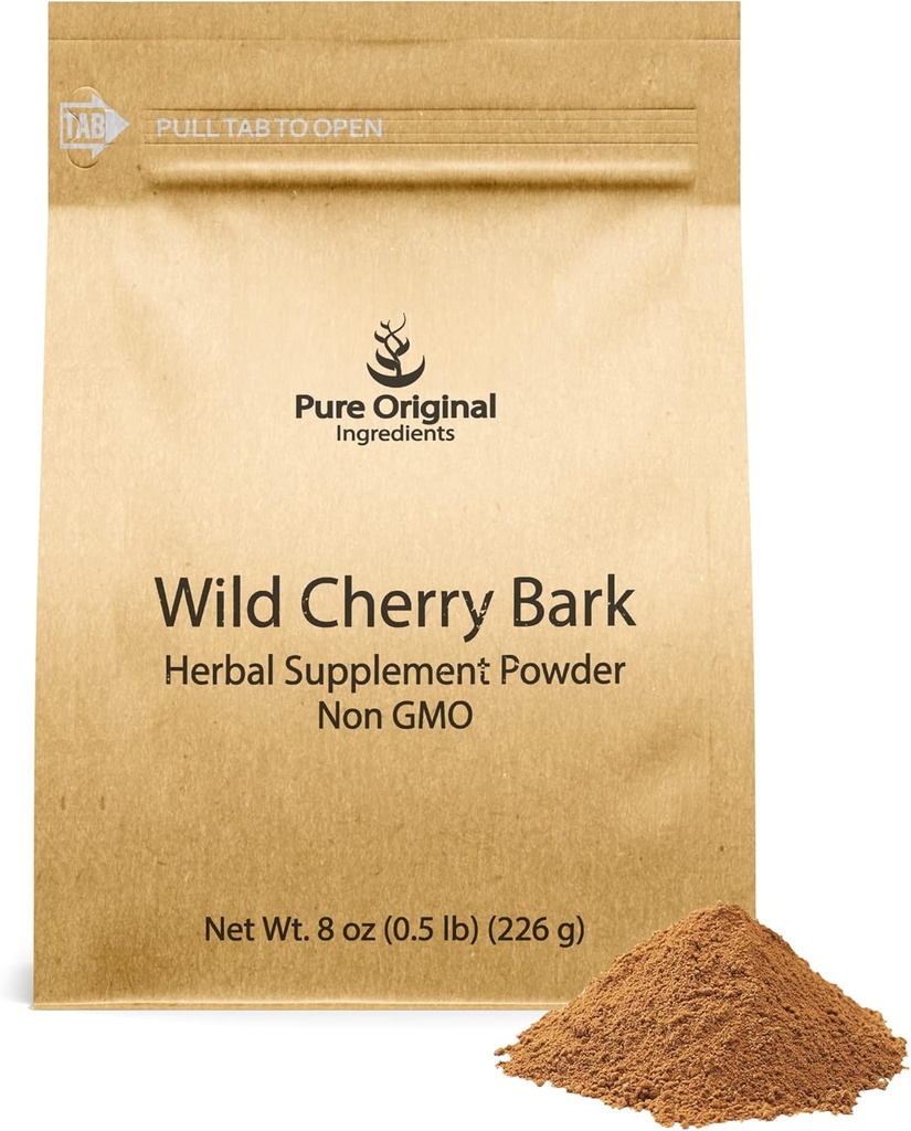 PURE ORIGINAL INGREDIENTS Wild Cherry Bark (8 oz) Non GMO, No Fillers or Additives
